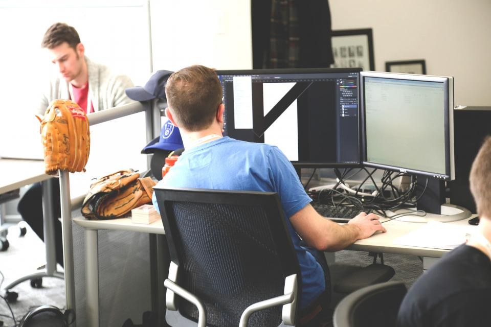 Team at computers