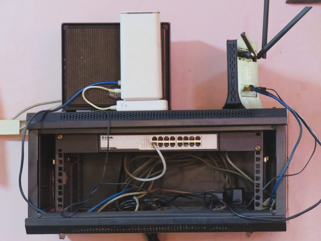 Wall mounted network rack